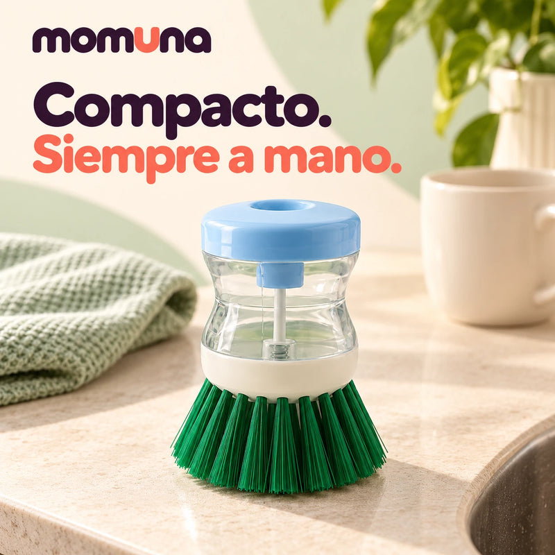 Cepillo compacto sobre la mesada junto a la pileta