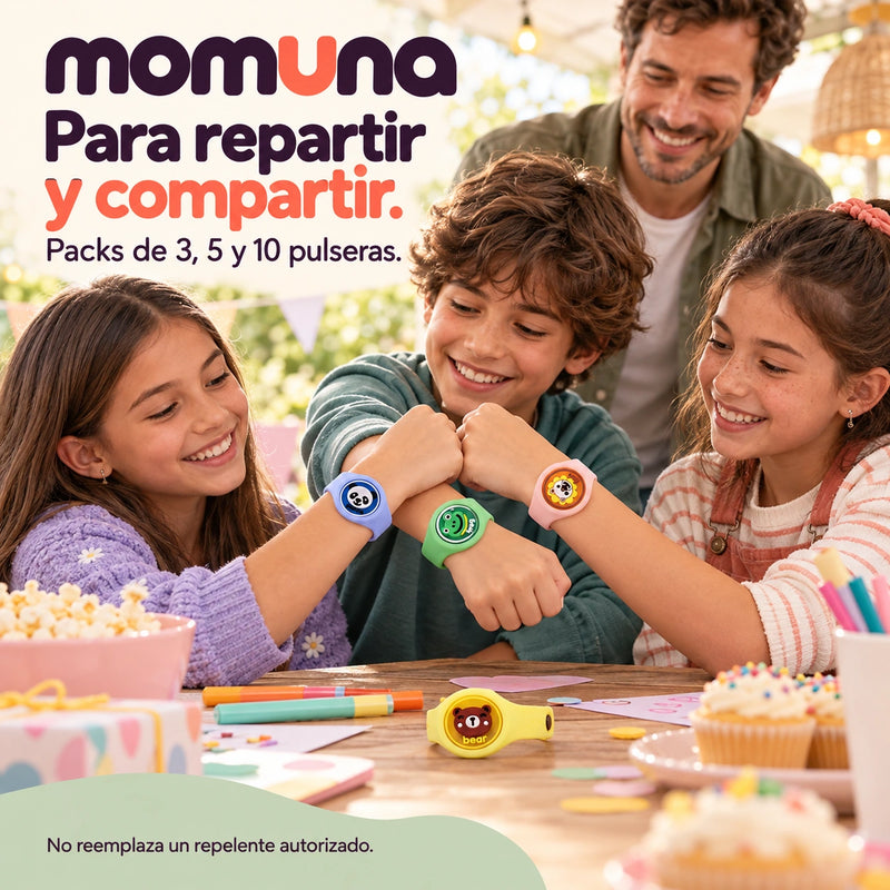 Niños compartiendo sus pulseras