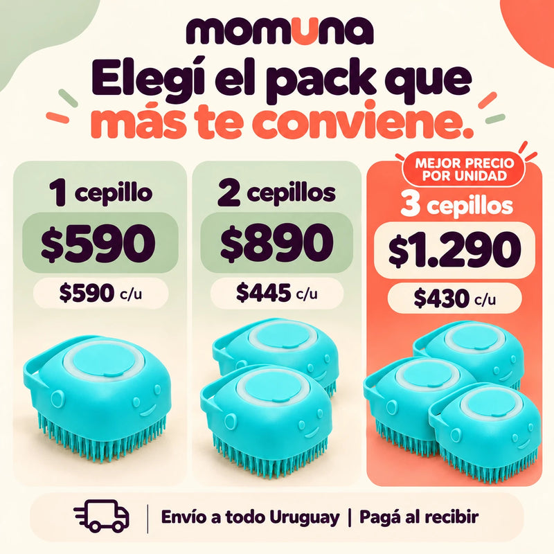 Packs de 1, 2 y 3 cepillos con precio por unidad
