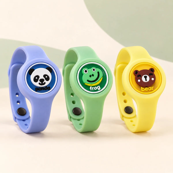 Pulseras infantiles con luz: panda, rana y oso