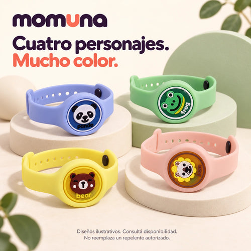 Cuatro personajes de las pulseras Momuna